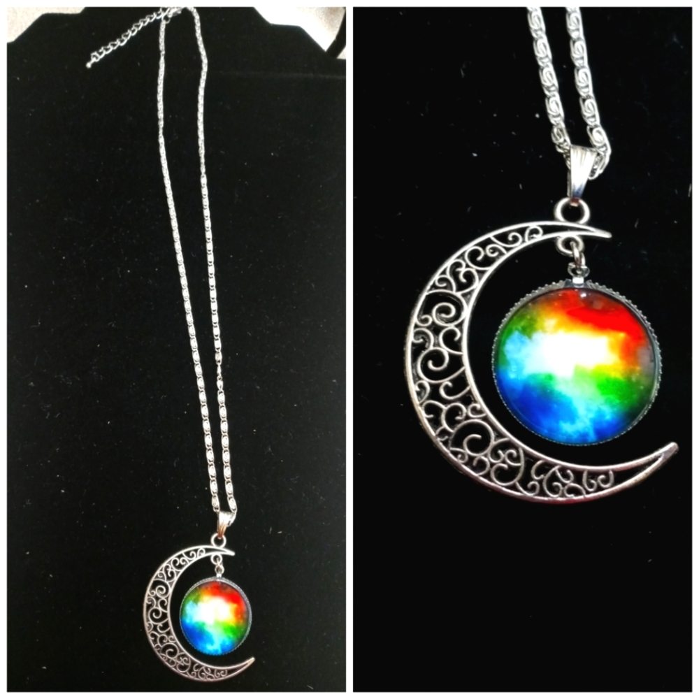Galaxy Moon Necklace